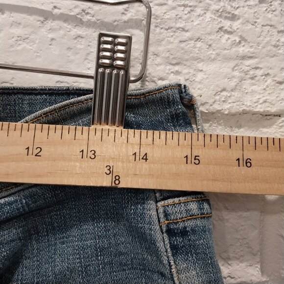 Levis 505 Jeans Womens 6 Long Blue Boot Cut Stretch Mid Rise Medium Wash Tall. - Picture 7 of 9